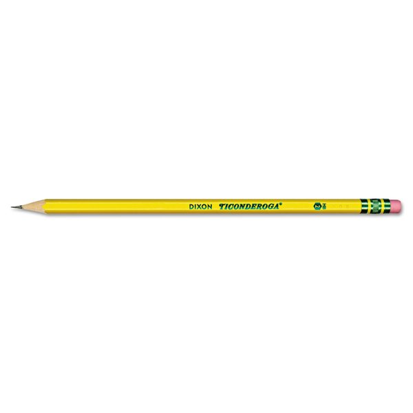 Ticonderoga Pencils, HB (#2), Black Lead, Yellow Barrel, PK12 13882